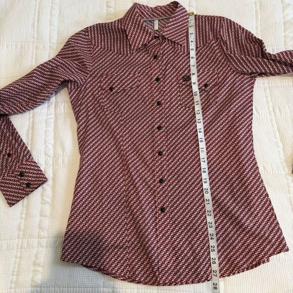 Cinch Shirt Women’s Medium Pink Button Down Snaps Western Rodeo Cowgirl Horse - Picture 12 of 13